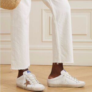 Golden Goose Super-Star Sabot suede-trimmed leather slip-on sneakers Sz 40